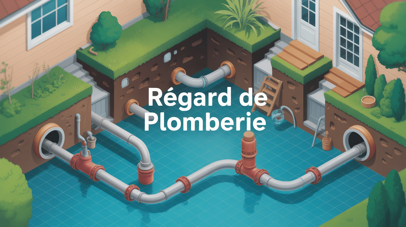 illustration plomberie regard système maison 3D