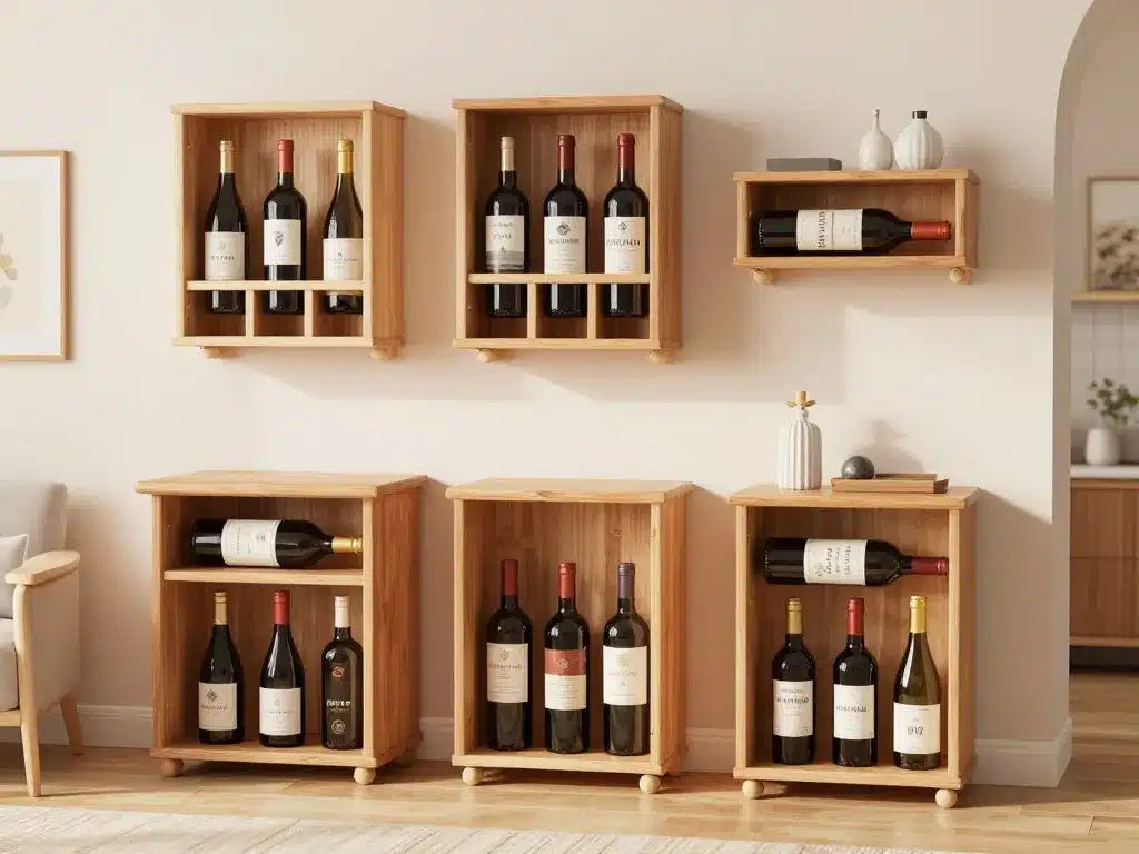 vue porte bouteille muraux à poser casiers