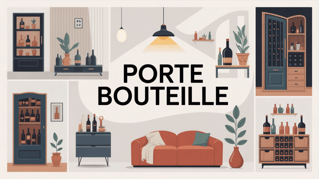 illustration différents porte bouteille design intérieur