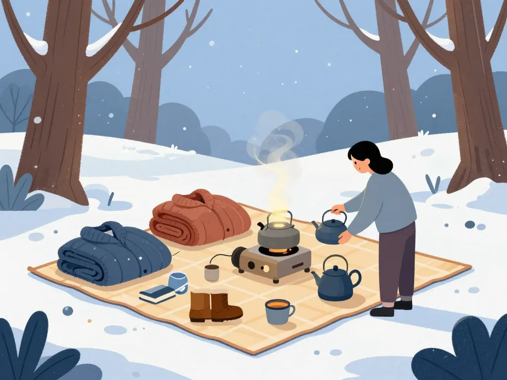 organisation pique nique hiver équipement chaud