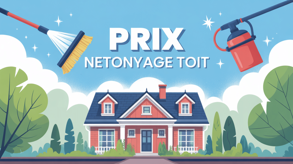 illustration prix pour nettoyer un toit vue du dessus maison
