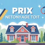 illustration prix pour nettoyer un toit vue du dessus maison
