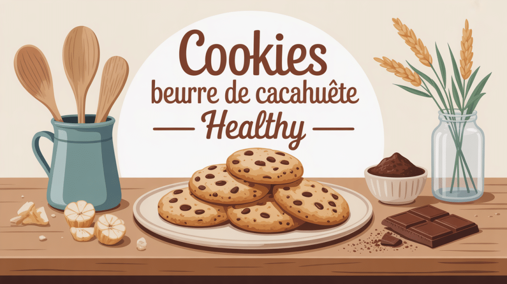Illustration recette cookies beurre de cacahuète healthy