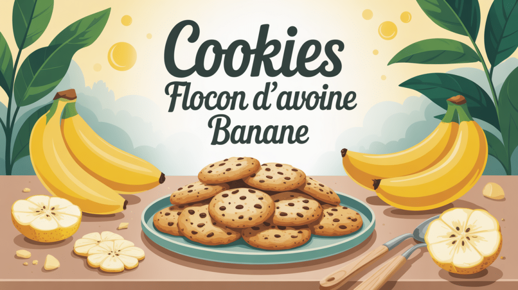 Recette cookies flocon d'avoine banane image ambiance petit-déjeuner