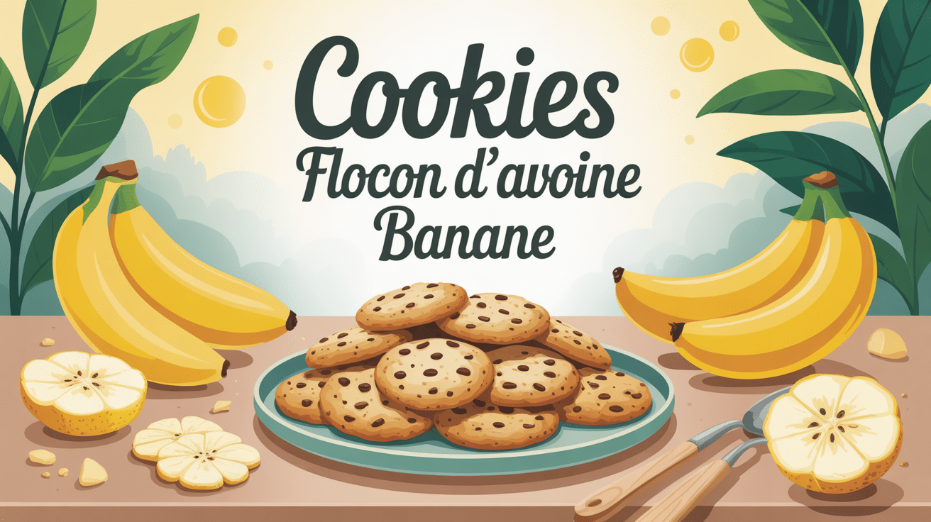 Recette cookies flocon d'avoine banane image ambiance petit-déjeuner