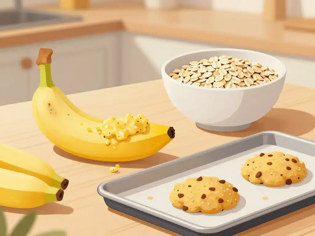 préparation cookies flocon d avoine banane avec ingrédients