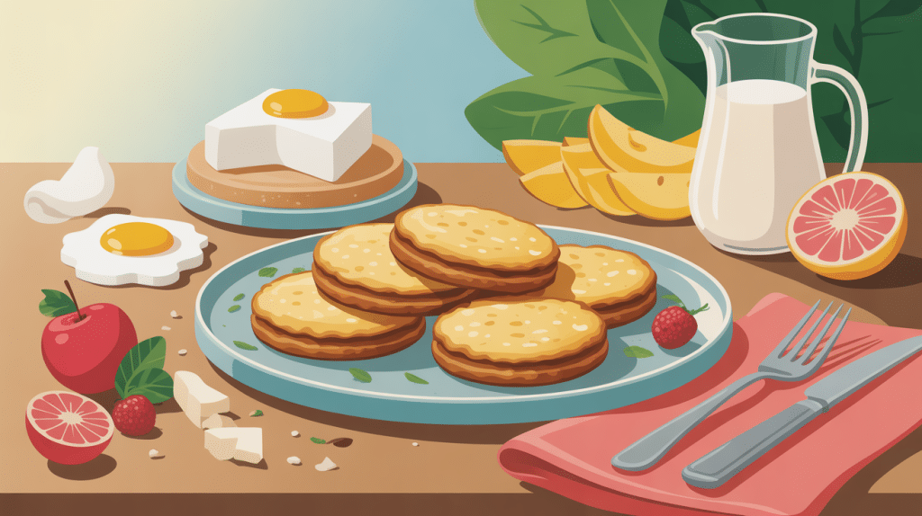 recette galettes son d'avoine sur assiette avec ingrédients naturels