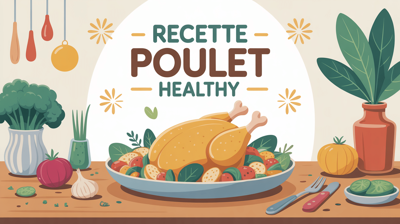 recette poulet healthy plat avec poulet et légumes frais