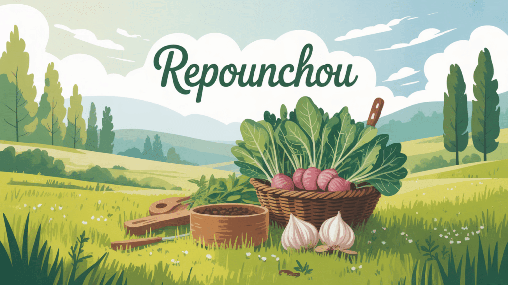 cueillette de repounchou au printemps dans un panier en osier