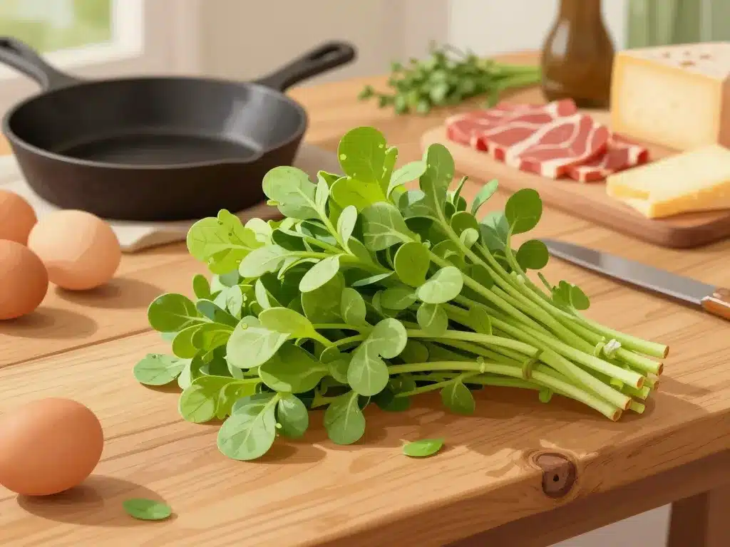 repounchou sur table de cuisine terroir avec ingrédients du printemps