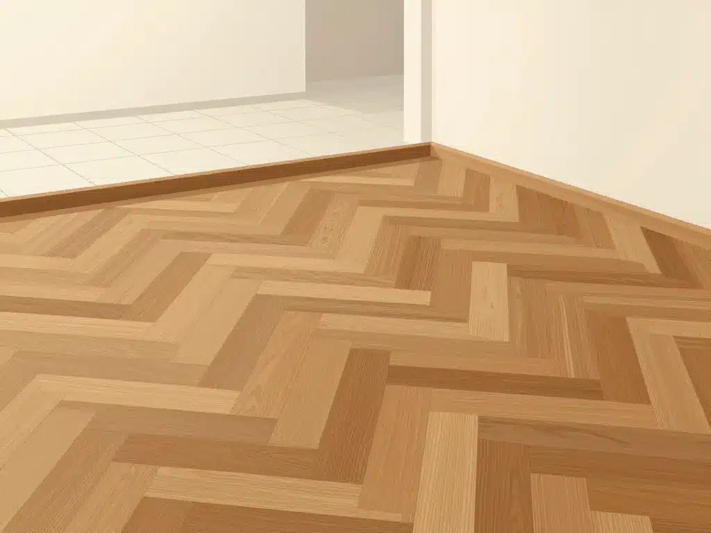 sol melange parquet et carrelage dans une piece
