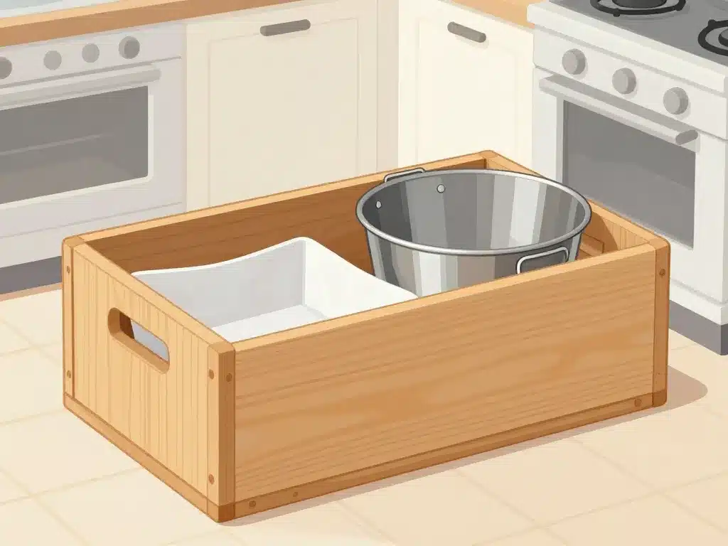 spécificités poubelle cuisine bois matériaux coupe