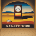 tableau horloge dali dans un intérieur élégant décor surréaliste