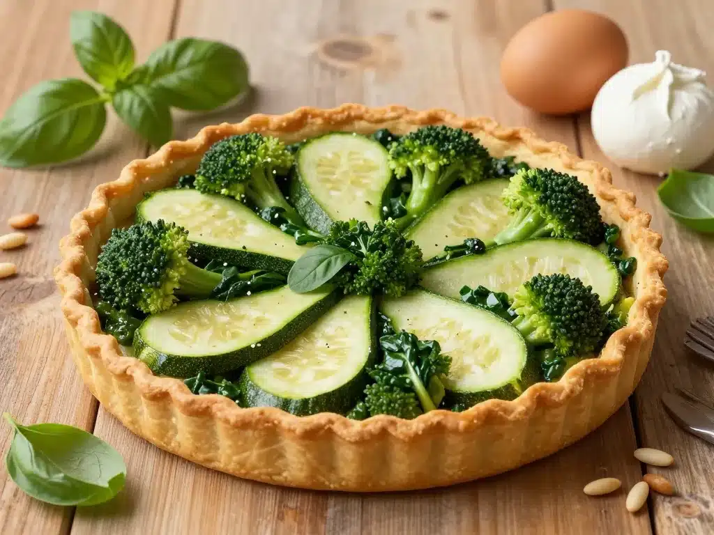 Tarte maison légumes verts le vert potelé d'Italie