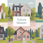 styles toiture maison tuiles ardoise zinc illustration