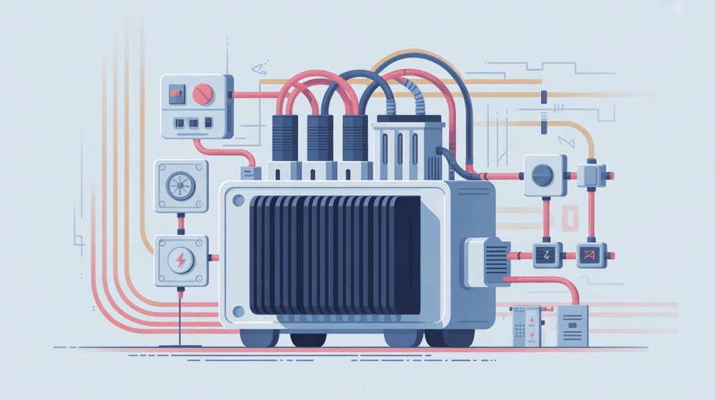 illustration transformateur 220v 24vac relié équipements domestiques