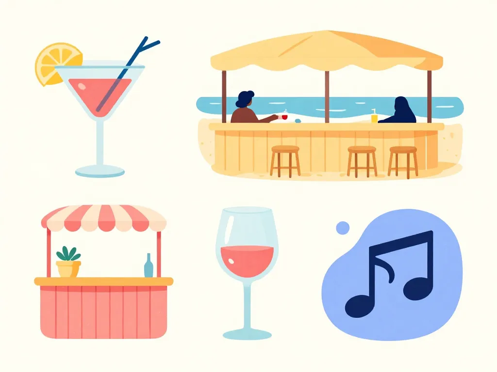 Types de bars Hyères cocktails plage vin musique live