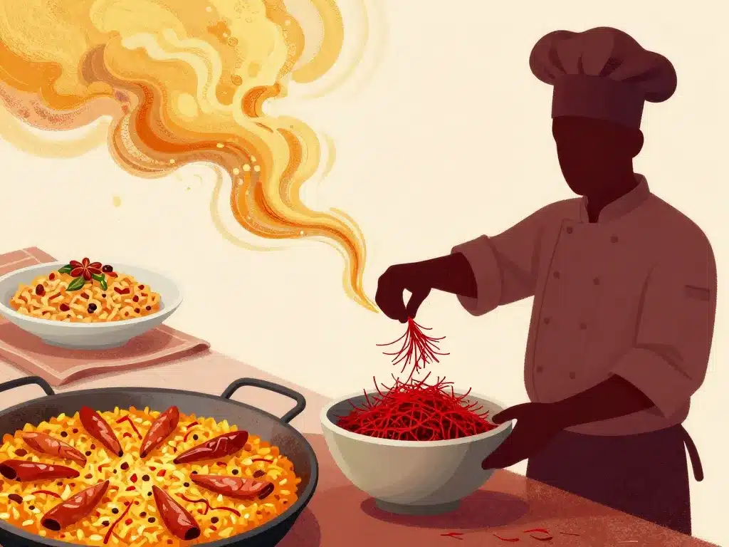 Chef prépare recettes 10g de safran prix