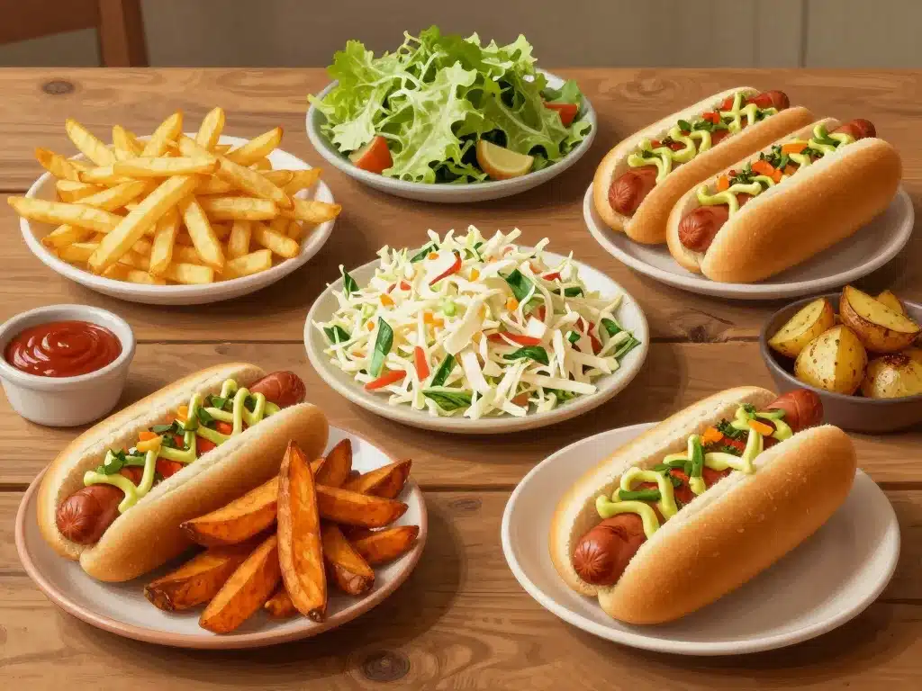 accompagnement hot dog classique frites salades