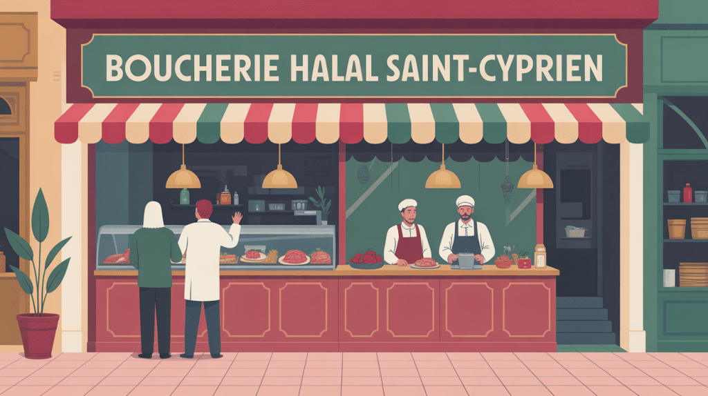 boucherie halal saint cyprien devanture illustration