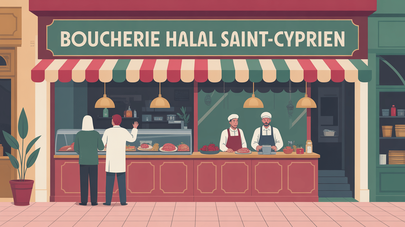 boucherie halal saint cyprien devanture illustration
