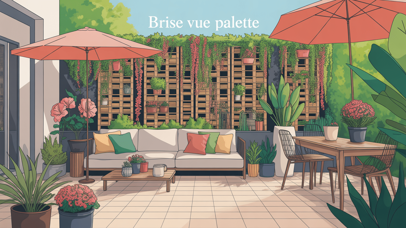 brise vue palette bois sur terrasse design