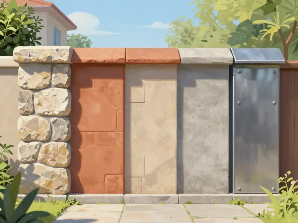 Différents matériaux capo di muro mur extérieur