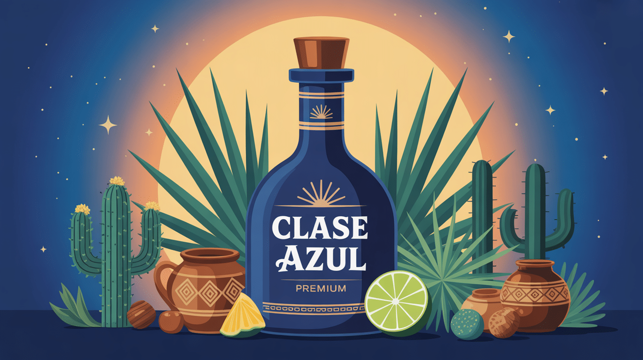 Bouteille Classe Azul céramique bleue, illustrant le luxe tequila mexicaine