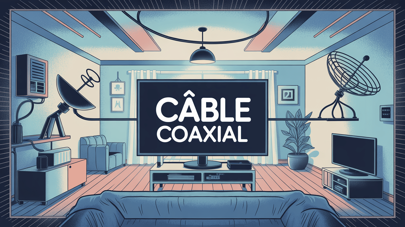 Schéma câble coaxial maison TV satellite internet