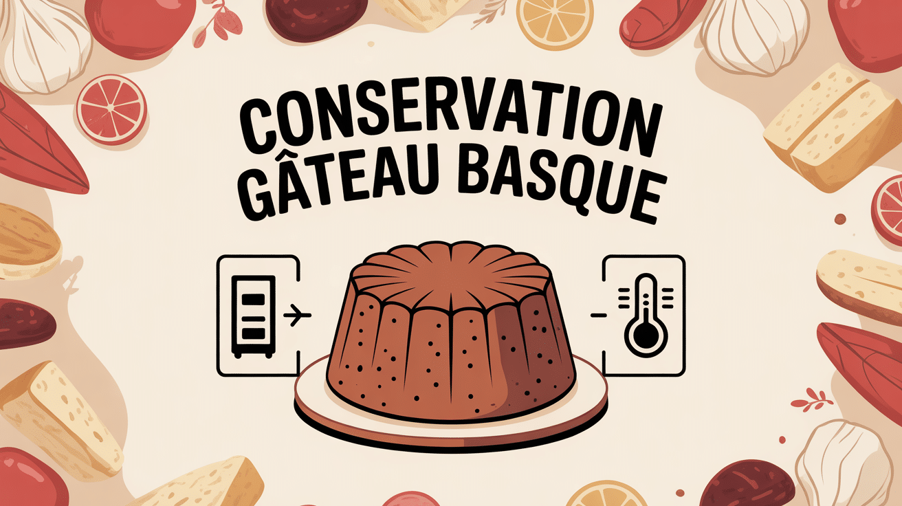 Illustration conservation gâteau basque frigo température congélation