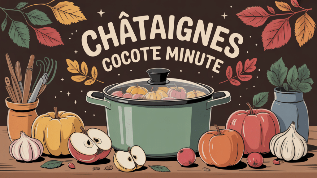 Cuisson chataigne cocotte minute cocotte automne illustration