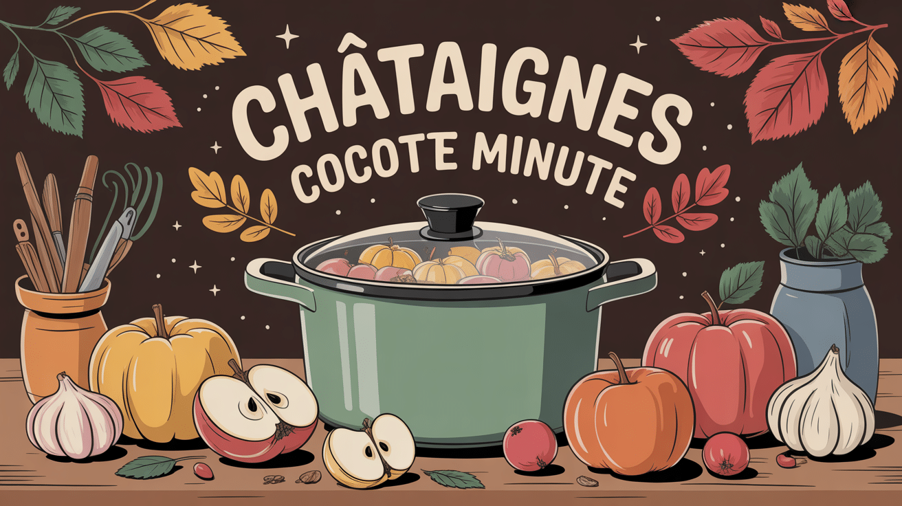 Cuisson chataigne cocotte minute cocotte automne illustration