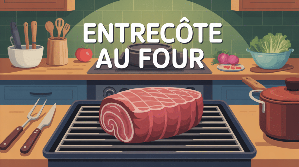 entrecote au four sur grille ambiance chaleureuse