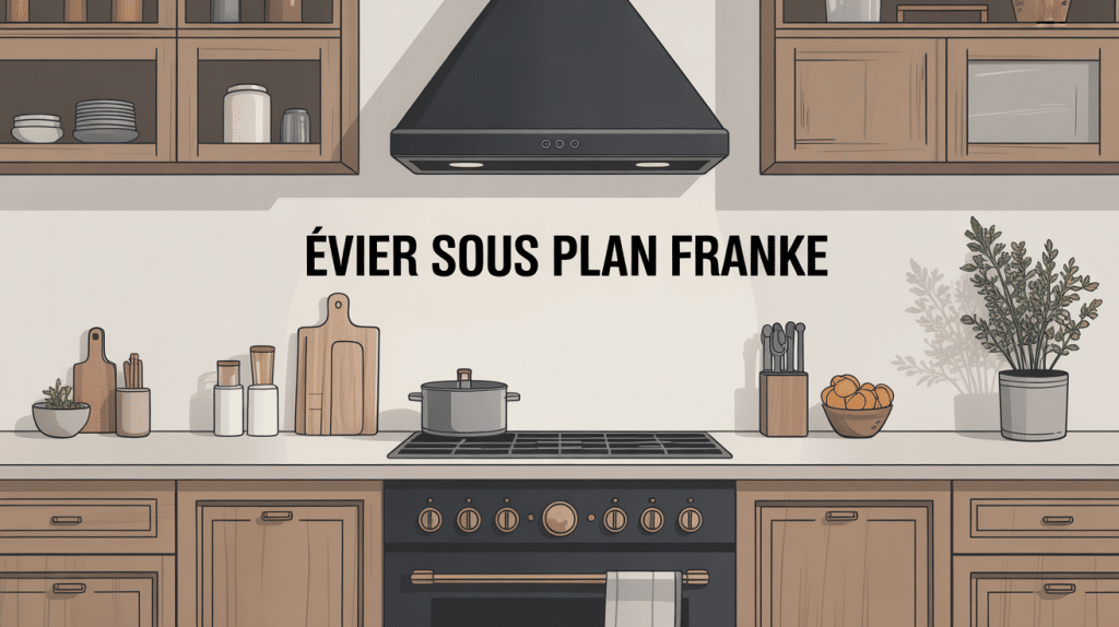 Evier sous plan Franke intégré plan de travail pierre design