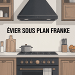Evier sous plan Franke intégré plan de travail pierre design
