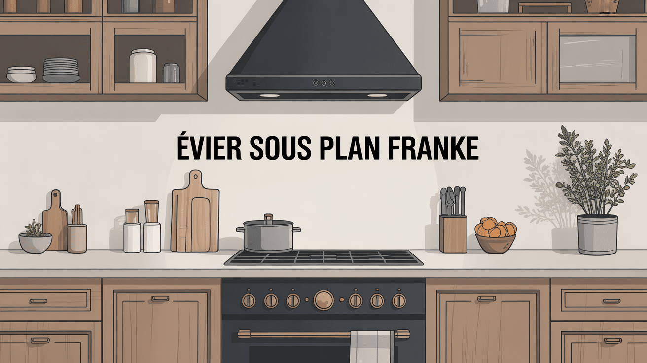 Evier sous plan Franke intégré plan de travail pierre design