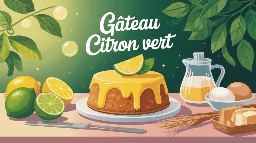 gateau citron vert moelleux et ingrédients naturels