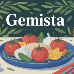 gemista tomates poivrons farcis sur table été