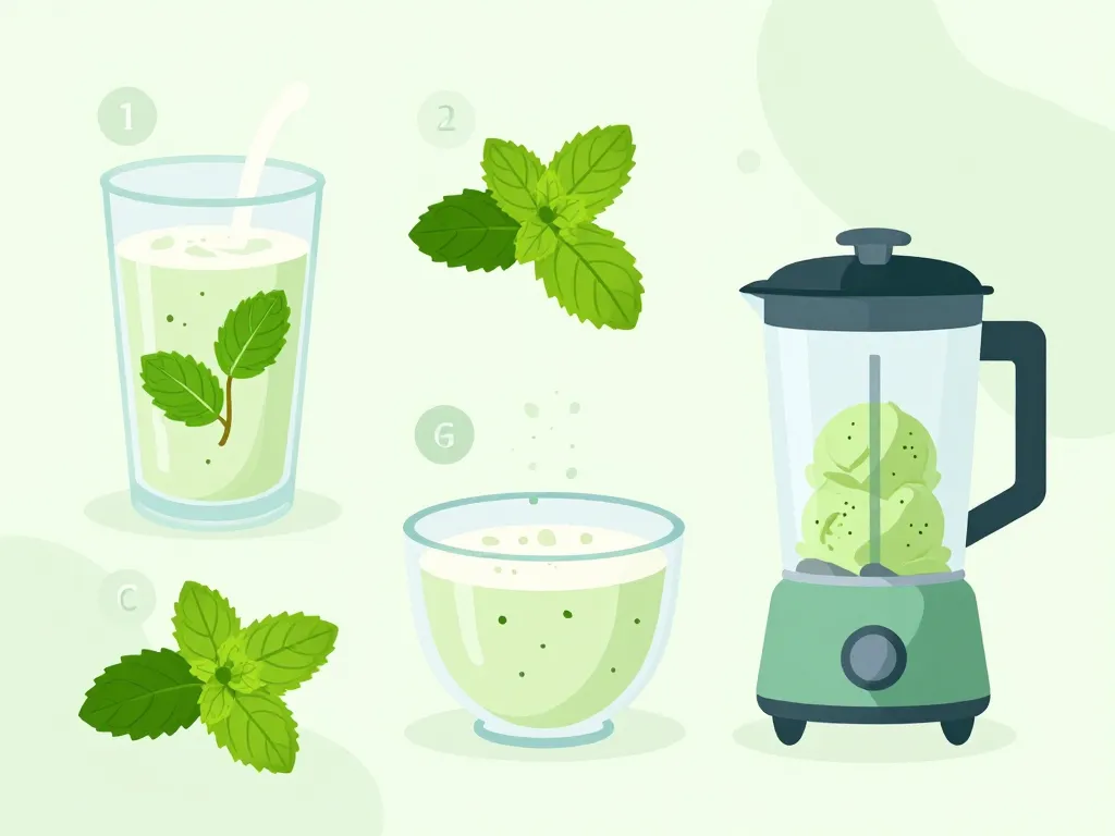 Schéma étapes recette glace à la menthe maison