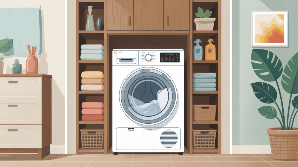 Installation seche linge buanderie sécurisée moderne