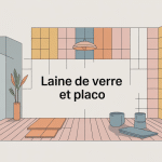 coupe mur avec laine de verre et placo