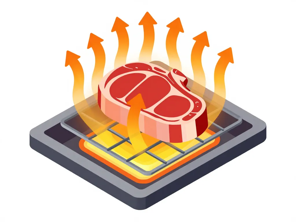 cuisson entrecote au four schéma températures