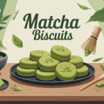 matcha biscuits sablés verts sur table raffinée