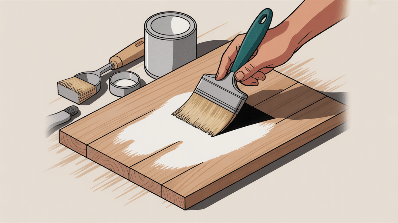 platre sur bois main applique enduit surface bois outils