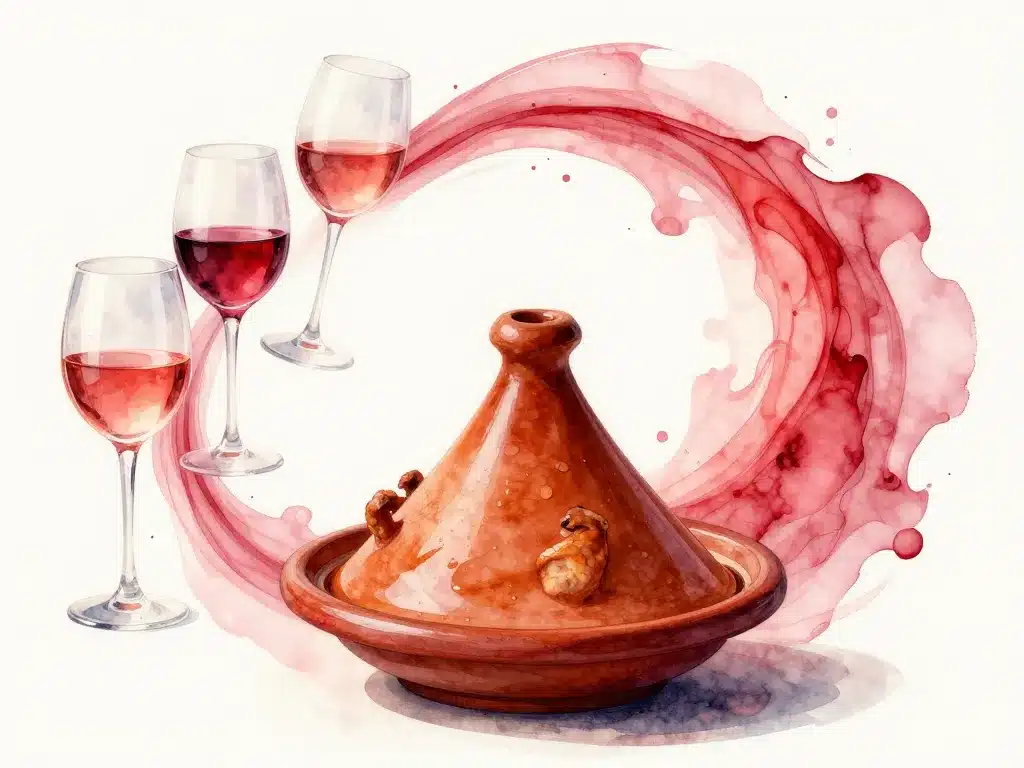 Quel vin avec tajine de poulet accord rouge léger rosé
