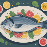 illustration sauce dorade poissons et herbes