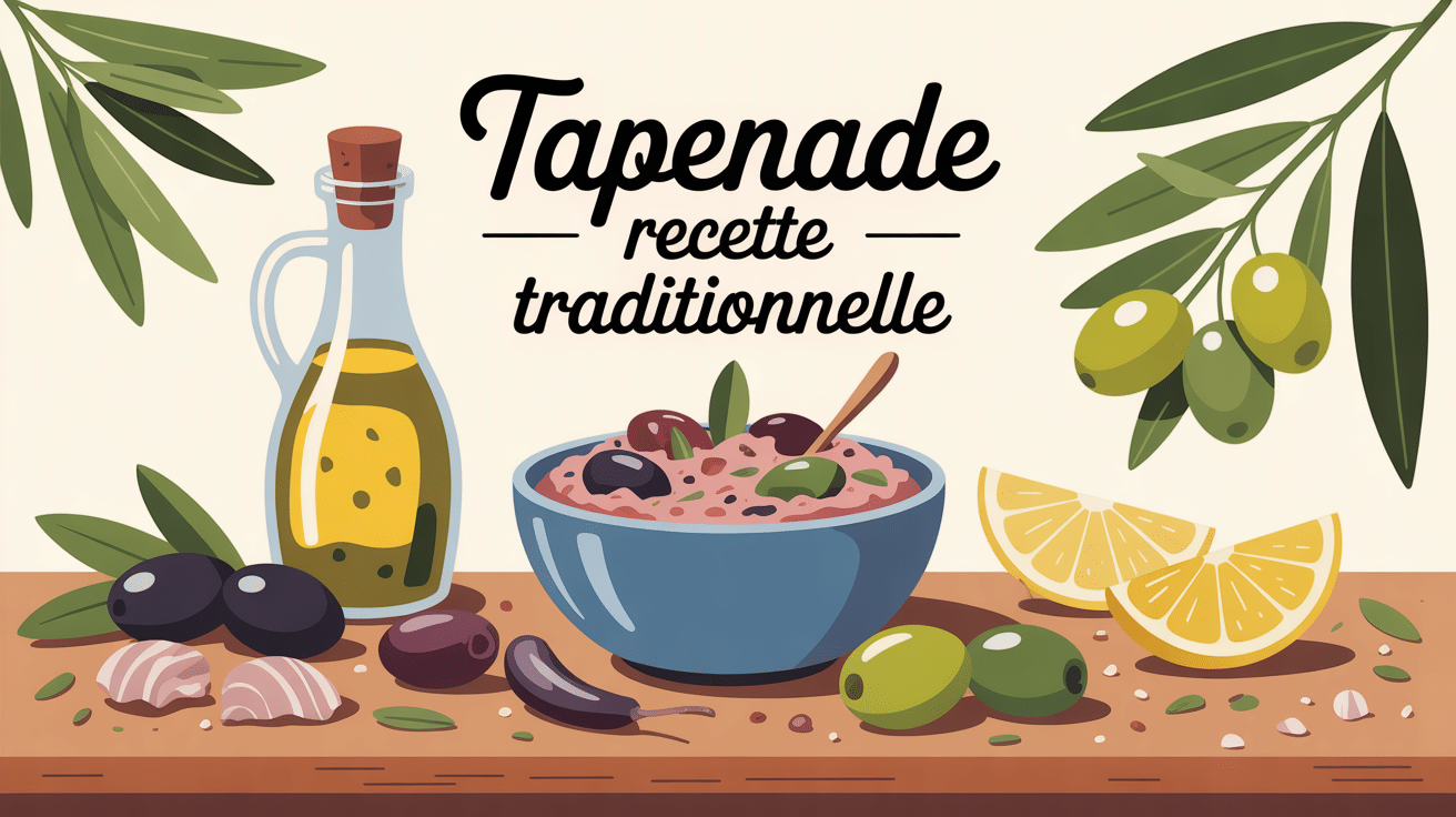 Bol de tapenade recette traditionnelle entouré d'olives, câpres, anchois