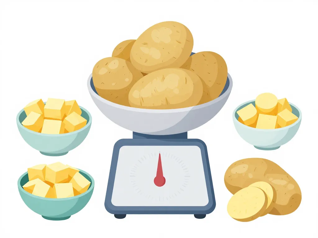 1 kg de pommes de terre différents formats sur balance