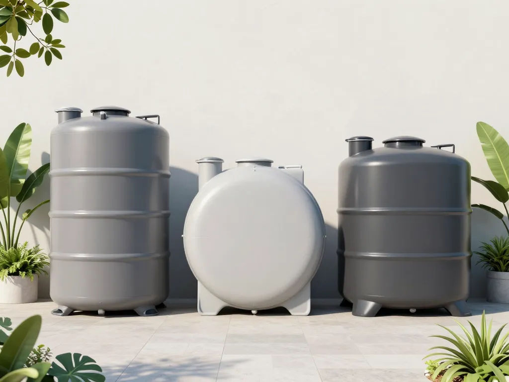 Différents modèles récupérateur d'eau 1000L au jardin