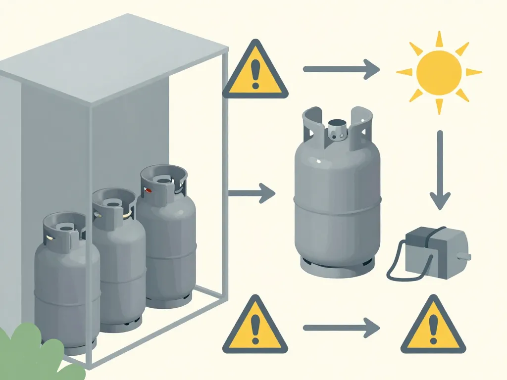 schéma sécurité stockage bouteille de gaz gris